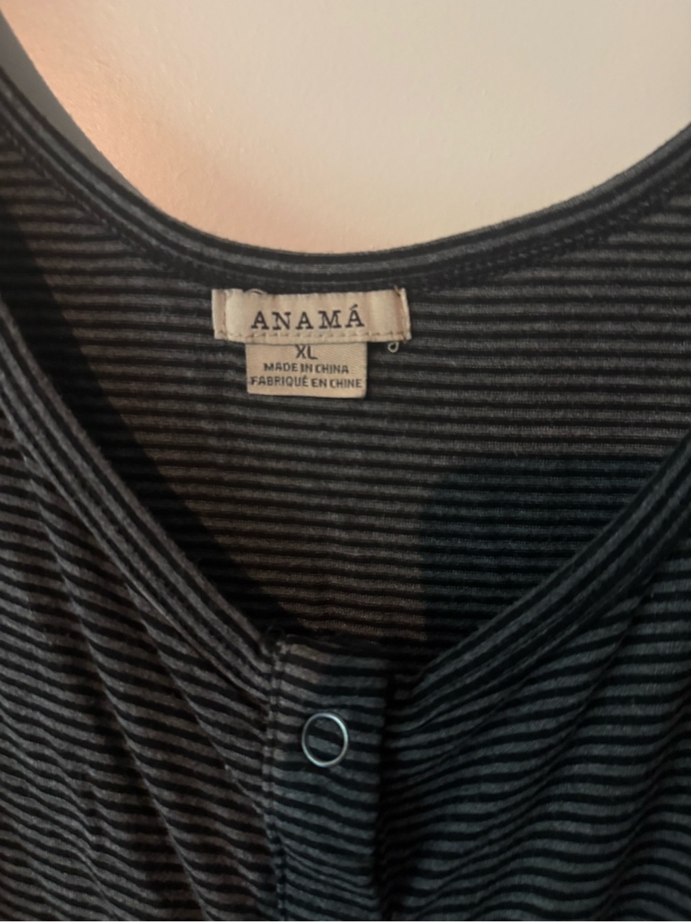 Anama Black and Gray Striped Knot-Front Tank - Picture 2 of 2